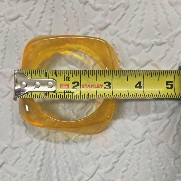 Translucent Yellow Square Bangle - Picture 3 of 3